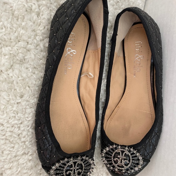 fibi & clo New York- Quilted Ballet Jeweled Ballet Flats size 7 - Picture 2 of 7